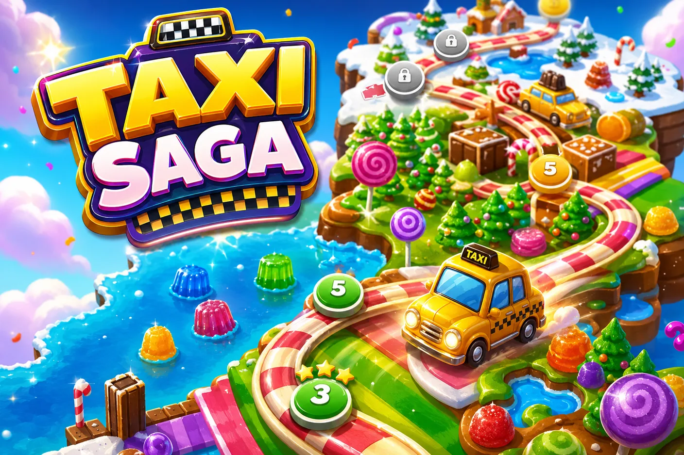 Taxi Saga -pelin näkymä